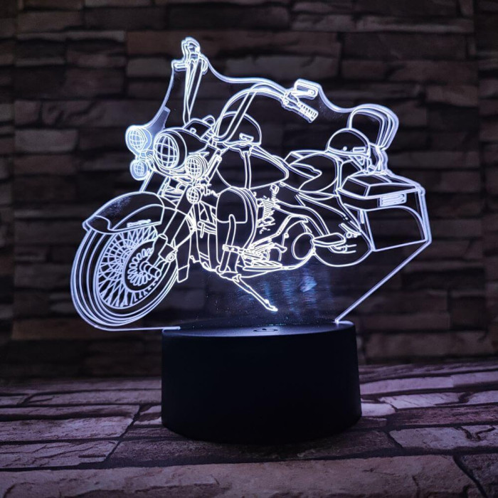 Chopper motor 7 színű 3D led lámpa
