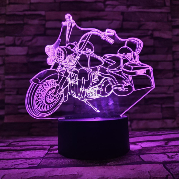 Chopper motor 7 színű 3D led lámpa