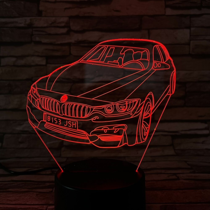 BMW autó  7 színű 3D led lámpa