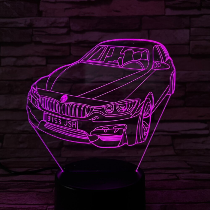 BMW autó  7 színű 3D led lámpa