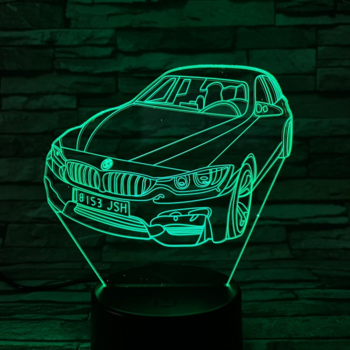 BMW autó  7 színű 3D led lámpa