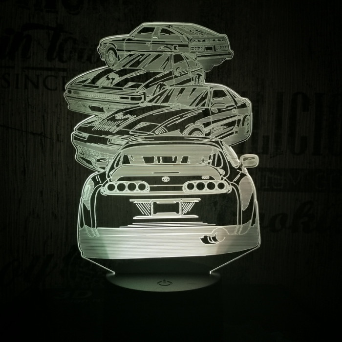 4 Autó 7 színű 3D led lámpa
