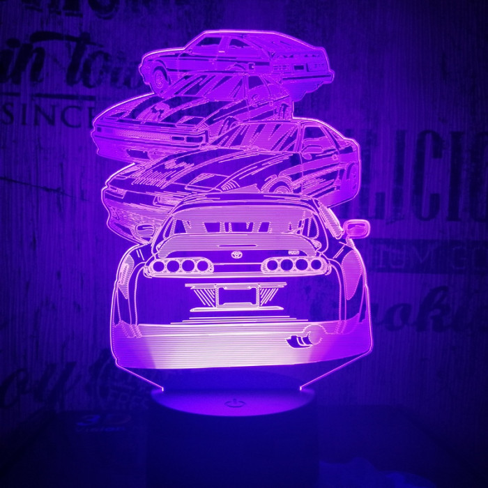 4 Autó 7 színű 3D led lámpa