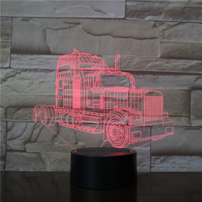 Kamion 7 színű 3D led lámpa