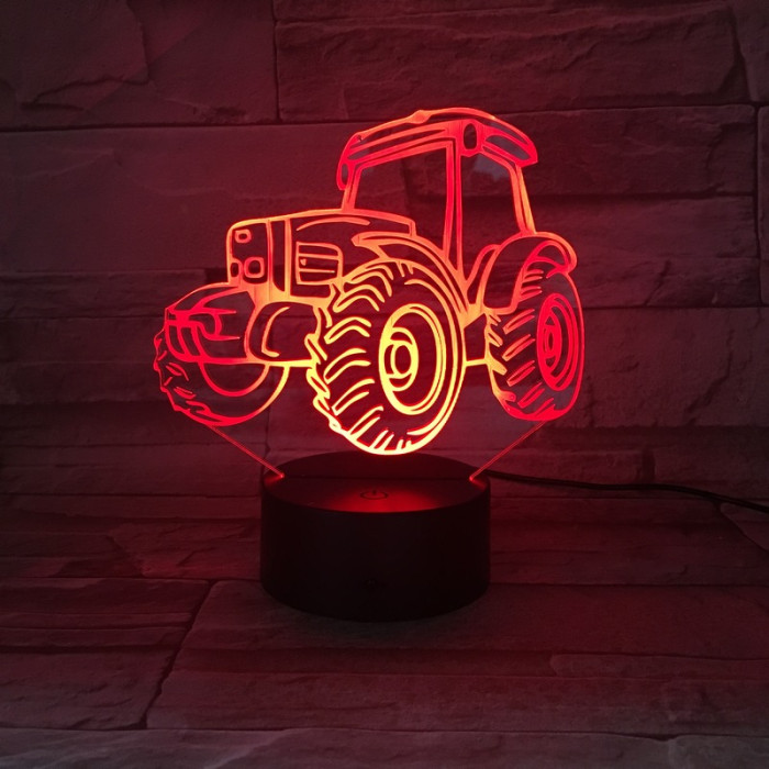 Traktor 7 színű 3D led lámpa