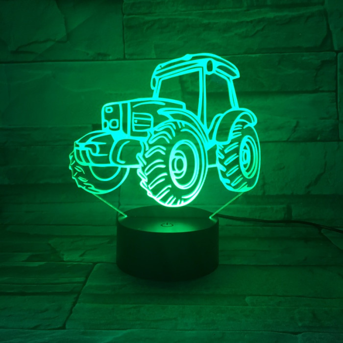 Traktor 7 színű 3D led lámpa