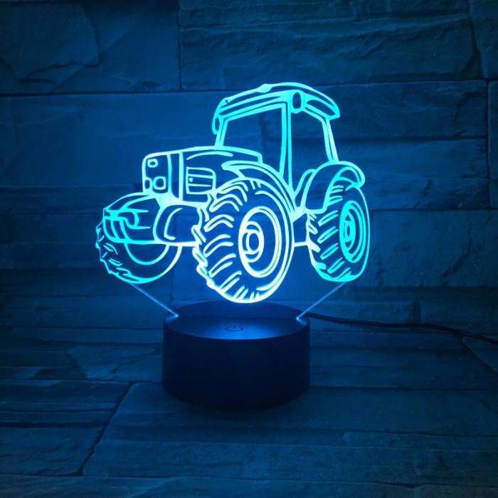 Traktor 7 színű 3D led lámpa