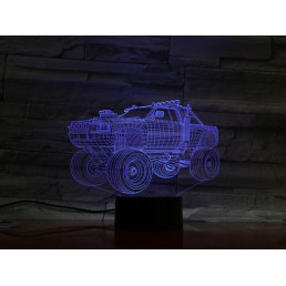 Monster Truck  7 színű  3D led lámpa