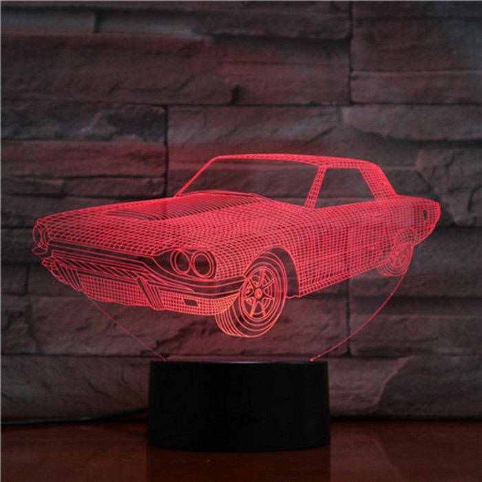 Mustang 7 színű 3D led lámpa