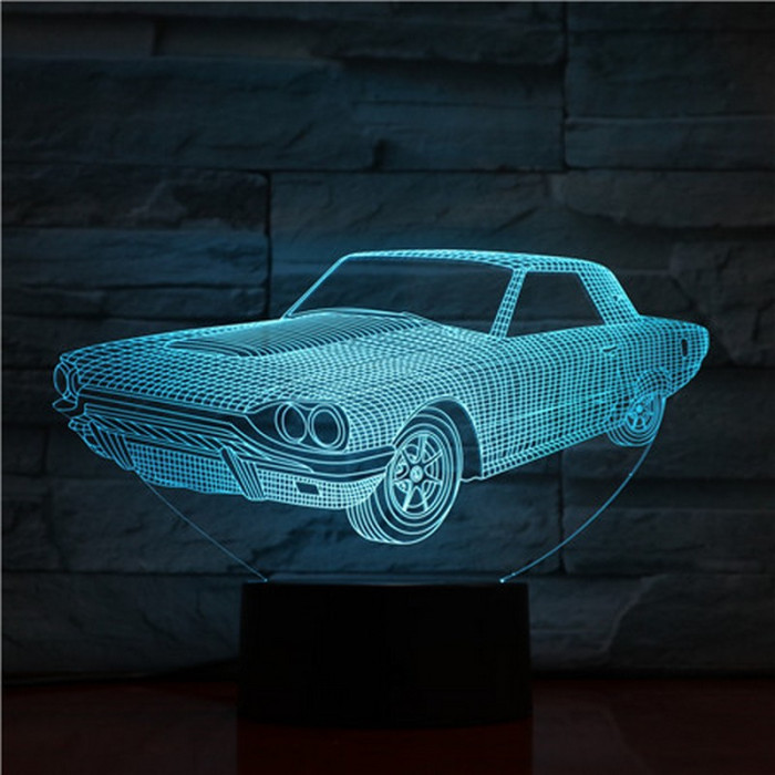 Mustang 7 színű 3D led lámpa