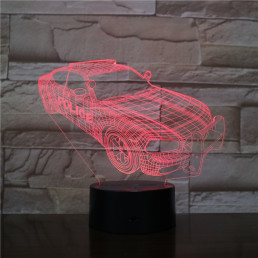 Rendőrautó  7 színű 3D led lámpa