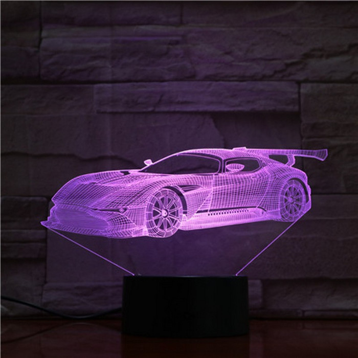 Szárnyas Autó 7 színű 3D led lámpa