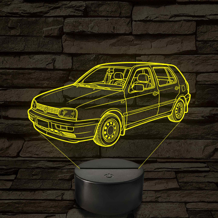 VW Golf MK3 5 ajtós - 7 színű, színváltós 3D led lámpa