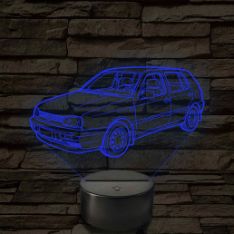 VW Golf MK3 5 ajtós - 7 színű, színváltós 3D led lámpa