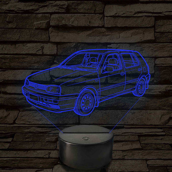 VW Golf MK3 5 ajtós - 7 színű, színváltós 3D led lámpa