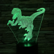 Velociraptor 7 színű 3D led lámpa
