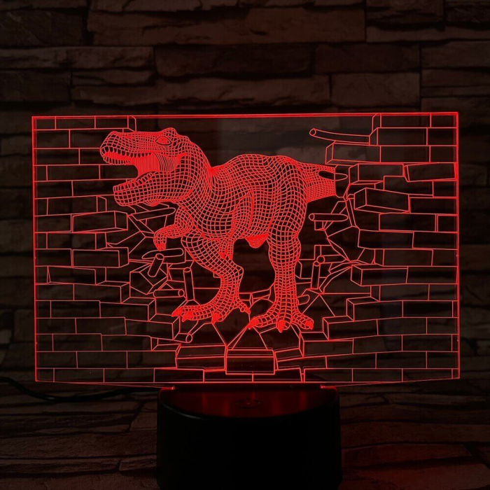 T-Rex fal 3D led lámpa
