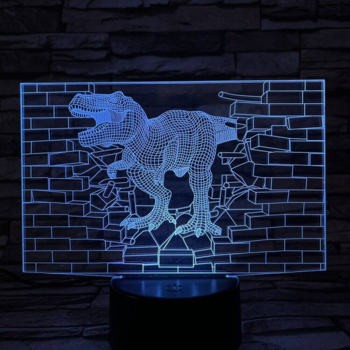 T-Rex fal 3D led lámpa