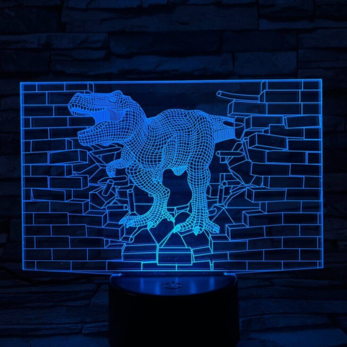 T-Rex fal 3D led lámpa