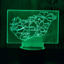Magyarország 7 színű 3D led lámpa