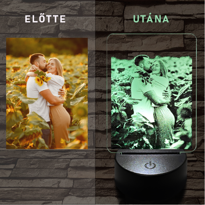 Egyedi fotógravírozás 7 színű 3D led lámpa