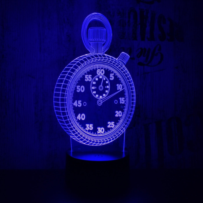 Óra 7 színű 3D led lámpa
