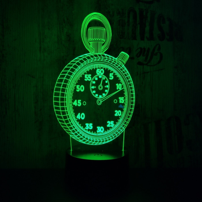 Óra 7 színű 3D led lámpa