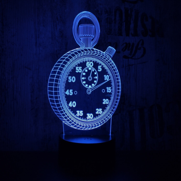 Óra 7 színű 3D led lámpa