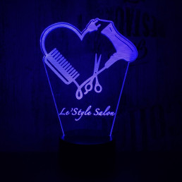 Fodrász szív 7 színű 3D led lámpa
