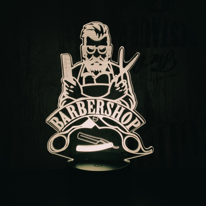 Borbély 3D 7 színű led lámpa