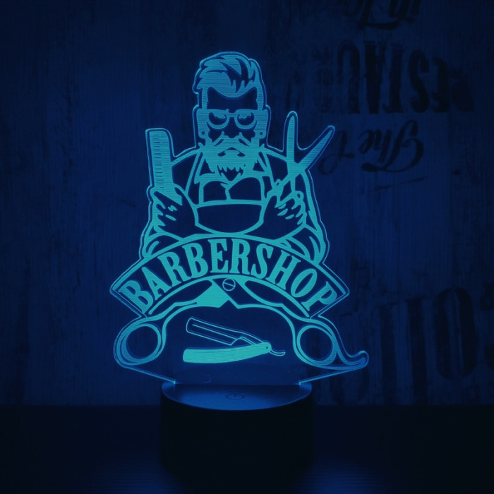 Borbély 3D 7 színű led lámpa