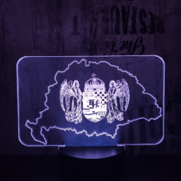 Nagy Magyarország  7 színű 3D led lámpa