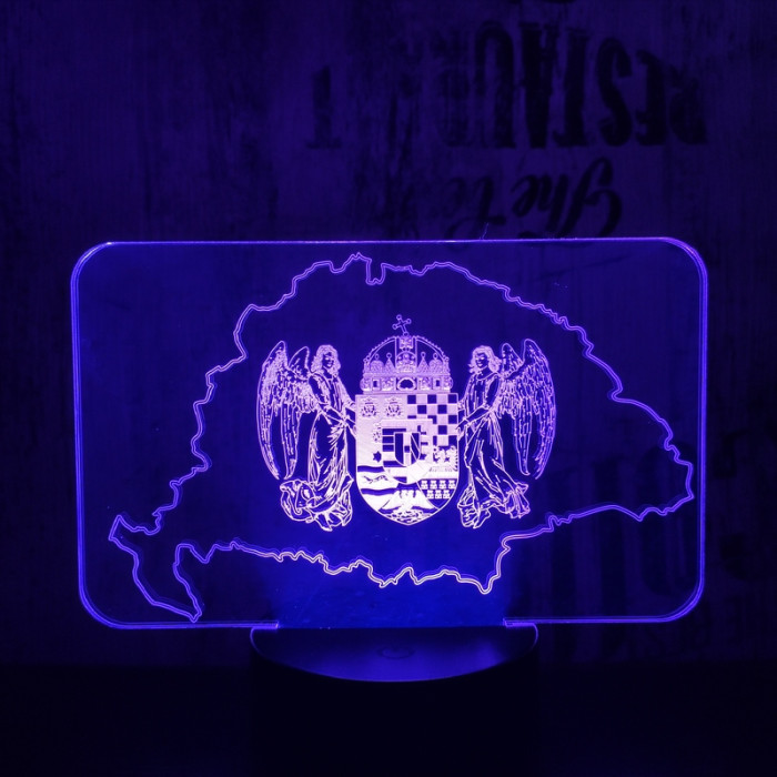 Nagy Magyarország  7 színű 3D led lámpa