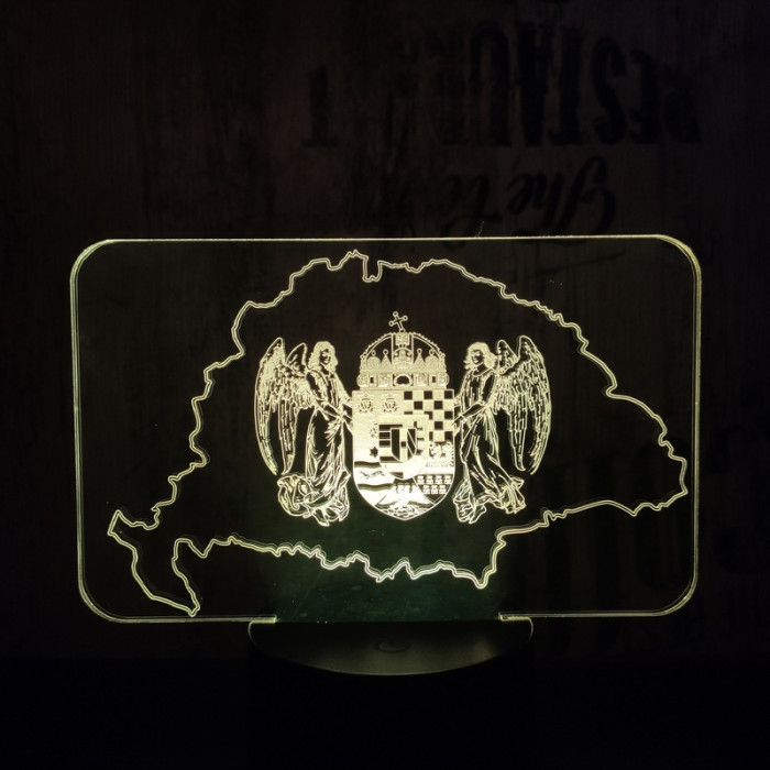 Nagy Magyarország  7 színű 3D led lámpa