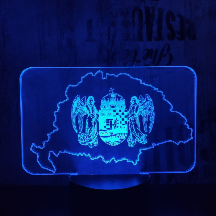 Nagy Magyarország  7 színű 3D led lámpa