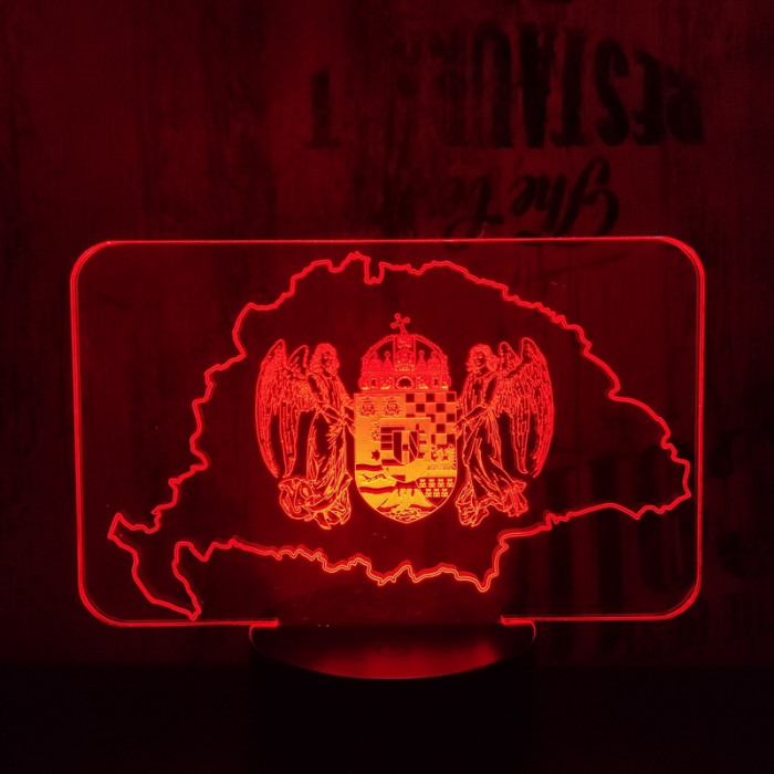 Nagy Magyarország  7 színű 3D led lámpa