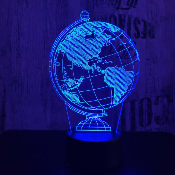Földgömb 3D led lámpa