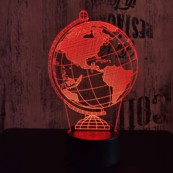 Földgömb 3D led lámpa