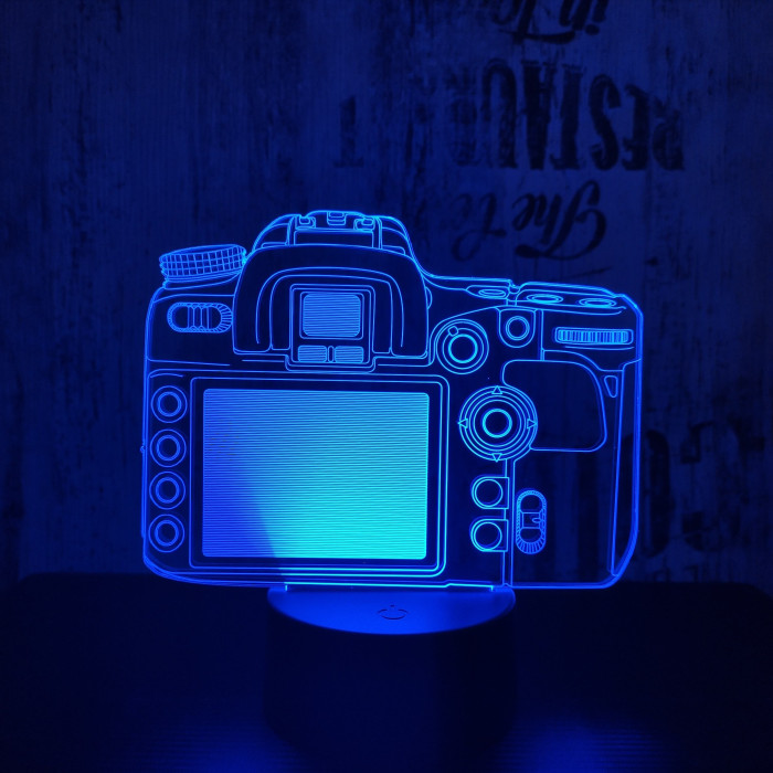 Fényképezőgép 7 színű 3D led lámpa