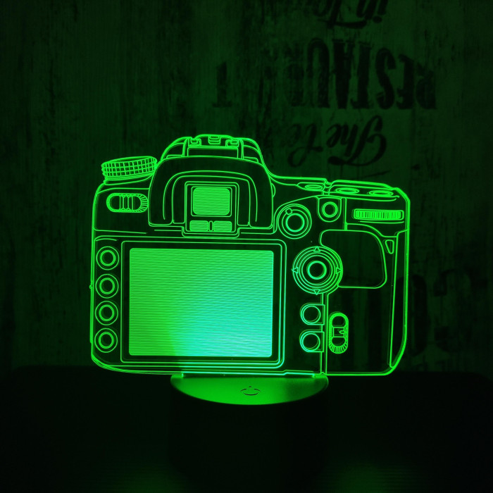 Fényképezőgép 7 színű 3D led lámpa
