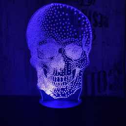 Koponya 2   7 színű 3D led lámpa