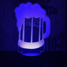 Korsó sör 7 színű 3D led lámpa
