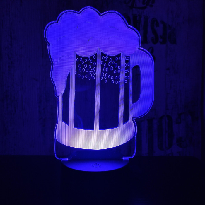 Korsó sör 7 színű 3D led lámpa