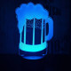 Korsó sör 7 színű 3D led lámpa