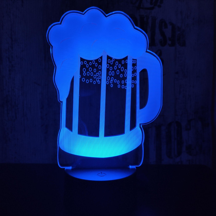 Korsó sör 7 színű 3D led lámpa