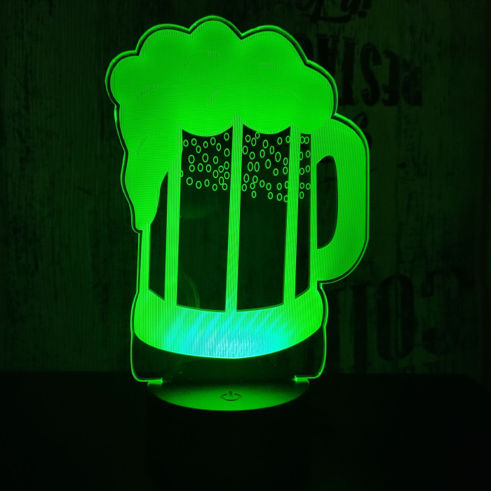 Korsó sör 7 színű 3D led lámpa