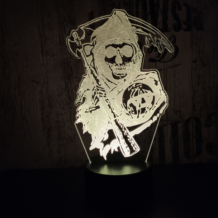 Kaszás 7 színű 3D led lámpa