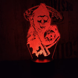 Kaszás 7 színű 3D led lámpa