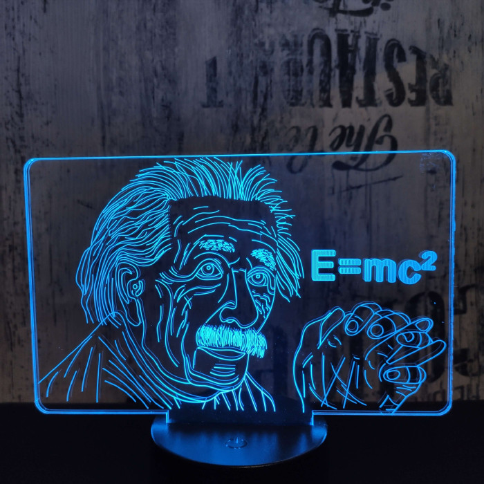 Albert Einstein 7 színű 3D led lámpa