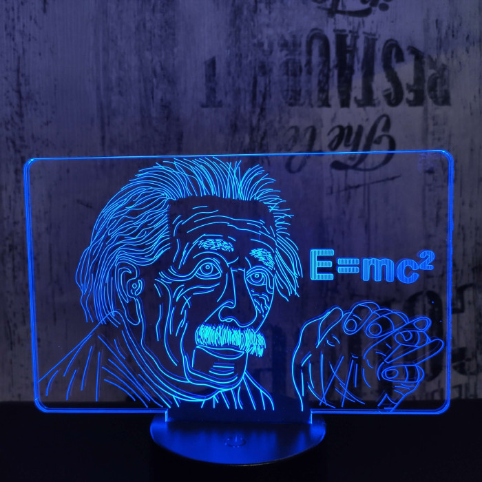 Albert Einstein 7 színű 3D led lámpa